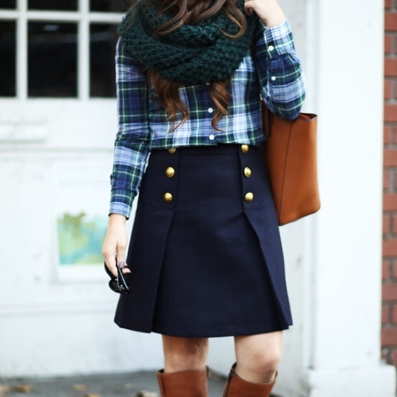 J. Crew Dresses & Skirts - {J. Crew} Sailor Skirt In Double-Serge Wool Blue